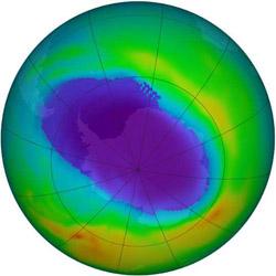 Le trou d'ozone en septembre 2004 - Goddard FLight space center - Domaine public