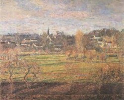 Camille Pissarro - L'aube à Bagincourt en février - Domaine public